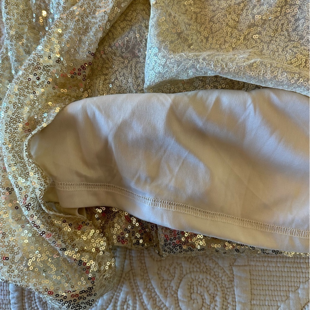 NWT Kate Kasin gold sequin evening gown, zip back, fully lined, size 8 - Picture 5 of 11